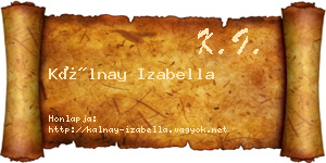 Kálnay Izabella névjegykártya